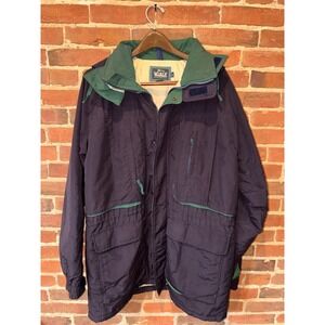 Vintage Woolrich Jacket Collectible Men's M Blue Hooded Parka Style Hand Made
